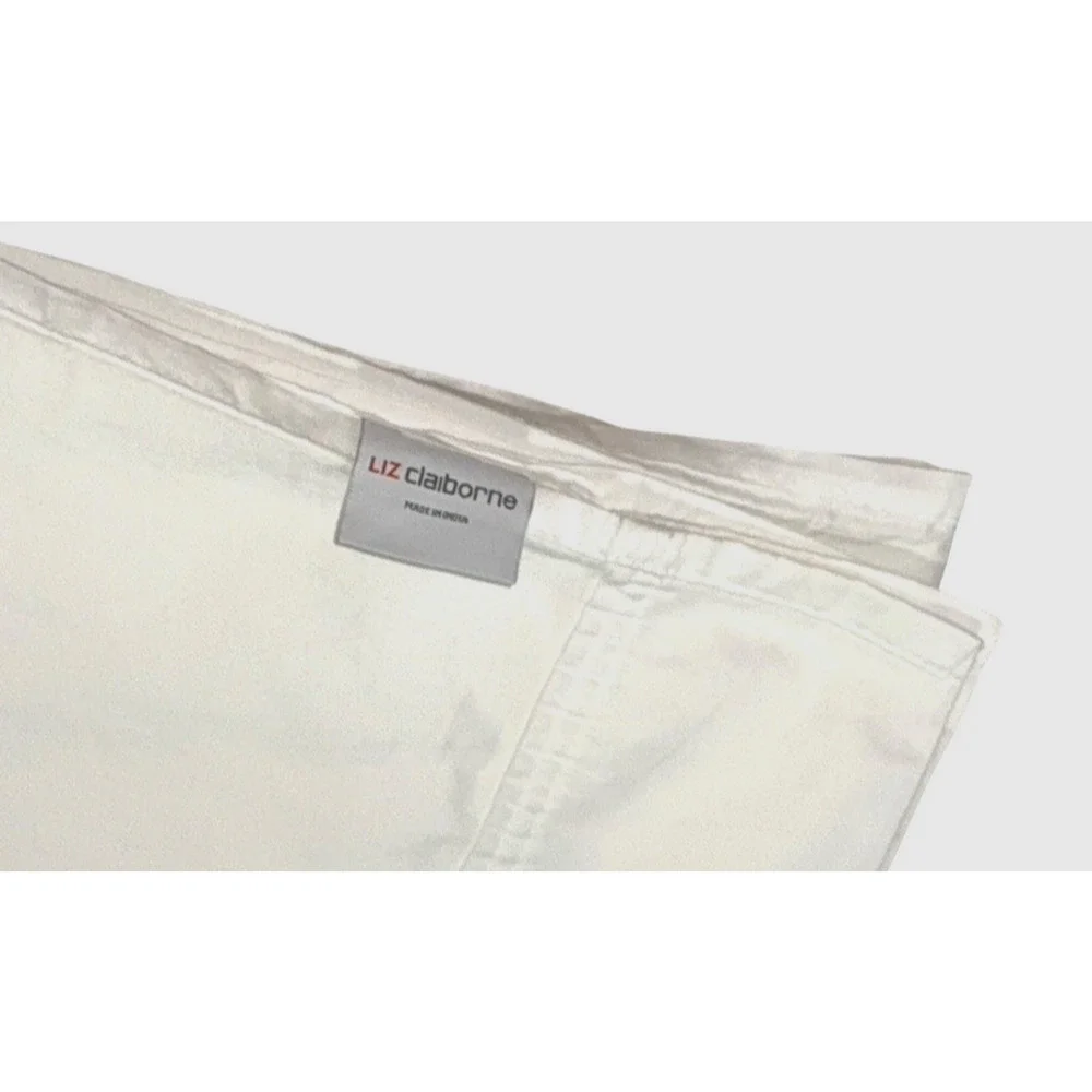 Liz Claiborne for JC Penney Full Size Flat Sheet Solid White Cotton Blend Luxury